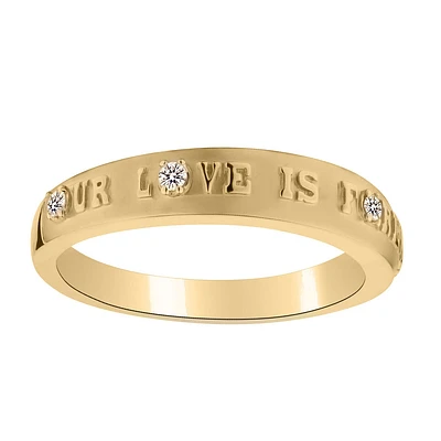 .05 CARAT "OUR LOVE IS FOREVER" DIAMOND RING, 10kt YELLOW GOLD...................NOW