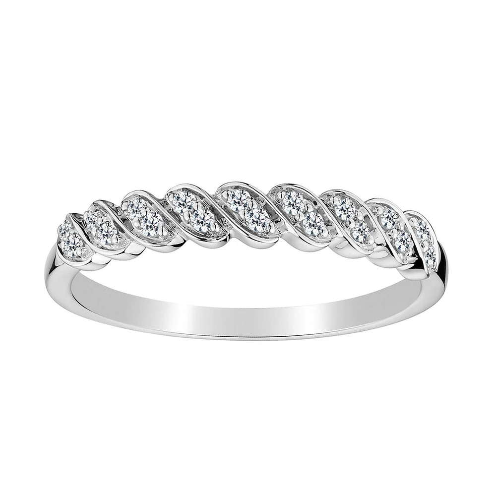 .15 Carat of Diamonds Band Ring, 10kt White Gold…...................NOW