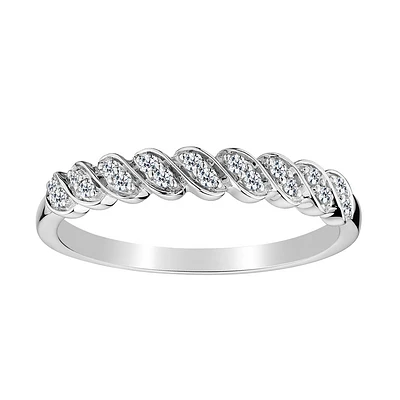 .15 Carat of Diamonds Band Ring, 10kt White Gold…...................NOW