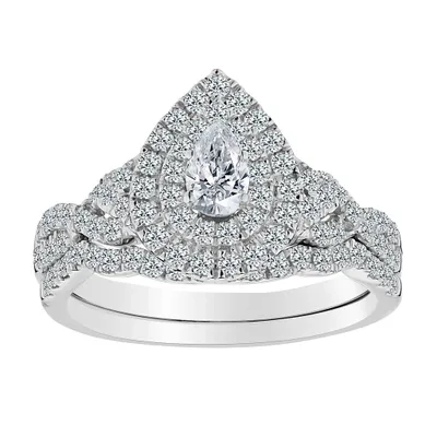 1.00 CARAT TOTAL DIAMOND RING SET