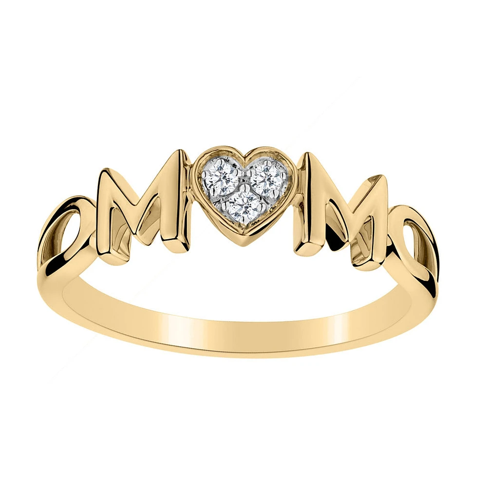 .05 Carat of Diamonds "Mom" Ring, 10kt Yellow Gold....................NOW