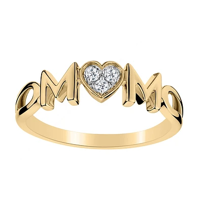 .05 Carat of Diamonds "Mom" Ring, 10kt Yellow Gold....................NOW