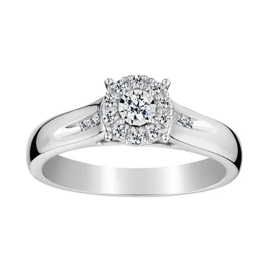 .20 CARAT DIAMOND "MIRACLE" HALO RING, 10kt WHITE GOLD....................NOW