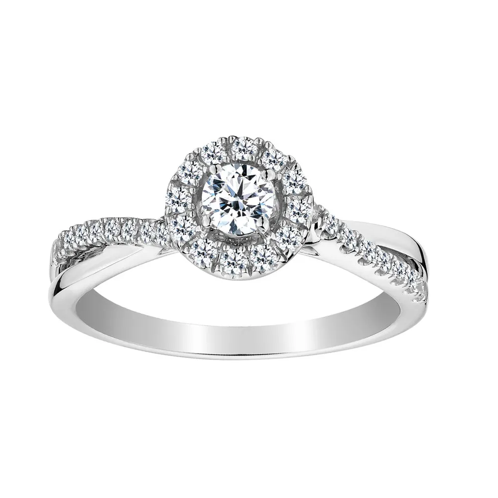 .50 Carat of Diamonds Halo Ring, 10kt White Gold…....................NOW