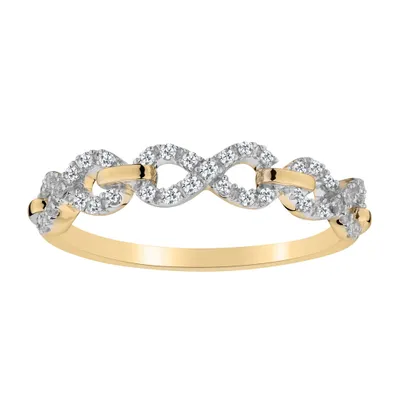.16 CARAT DIAMOND INFINITY LINK RING, 10kt YELLOW GOLD…...................NOW
