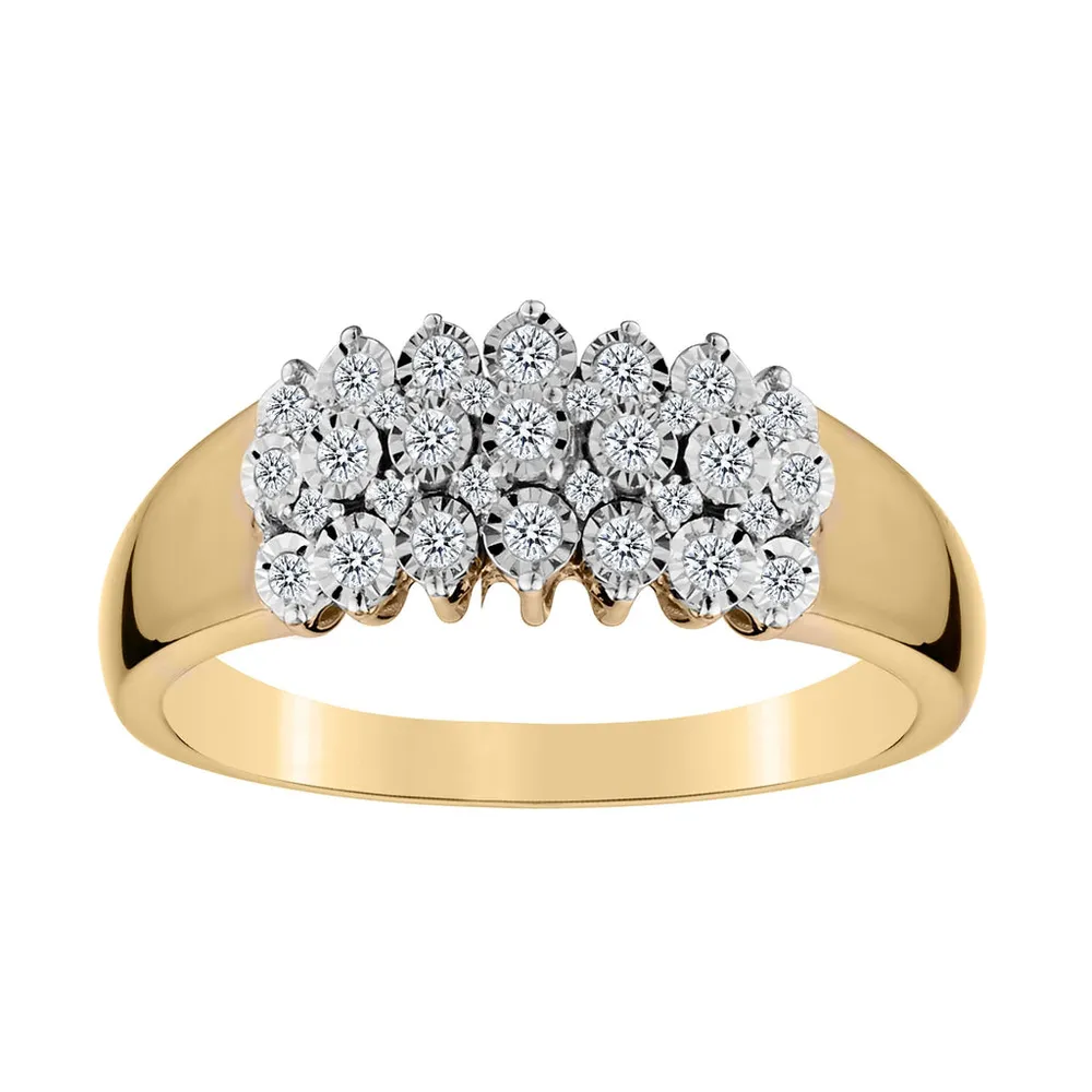 .25 Carat of Diamonds "Stairway to Heaven" Ring, 14kt Yellow Gold…....................NOW