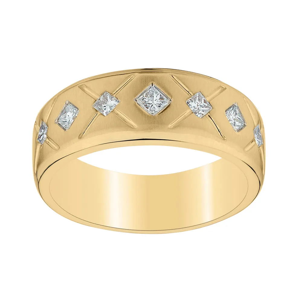 .50 Carat of Diamonds Princess Cut "Argyle" Gentleman's Ring, 14kt Yellow Gold….....................NOW