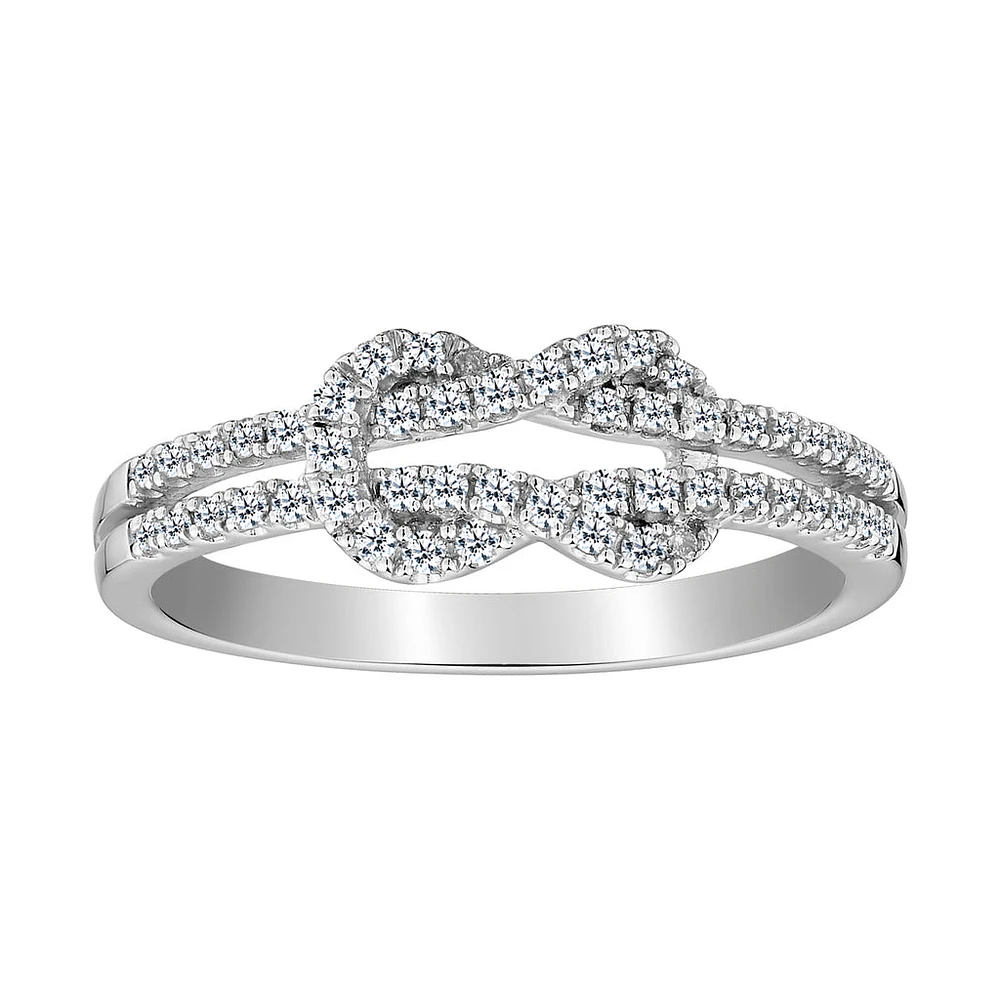 .25 CARAT DIAMOND "LOVE KNOT" RING, 10kt WHITE GOLD......................NOW