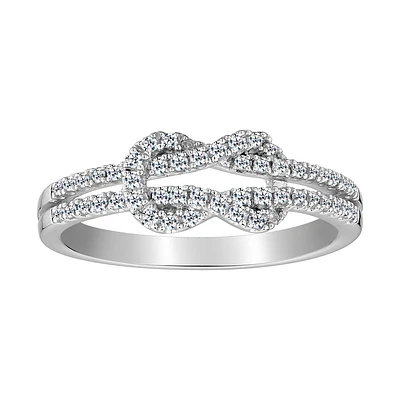 .25 CARAT DIAMOND "LOVE KNOT" RING, 10kt WHITE GOLD......................NOW