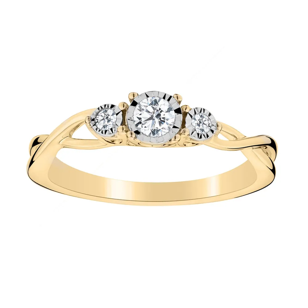 .20 Carat of Diamonds "Past, Present, Future" Infinity Ring, 10kt Yellow Gold...................NOW