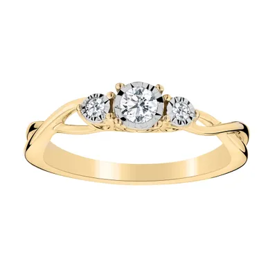 .20 Carat of Diamonds "Past, Present, Future" Infinity Ring, 10kt Yellow Gold...................NOW