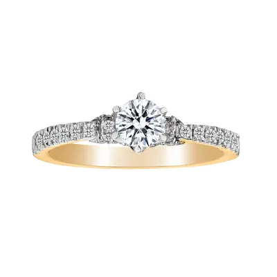 .75 Carat of Diamonds Engagement Ring, 14kt Two Tone.......................NOW