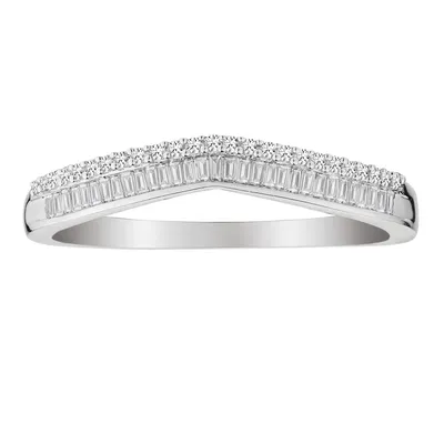 .25 Carat of Diamonds Curved Band, 14kt White Gold......................NOW