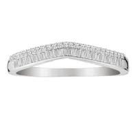 .25 Carat of Diamonds Curved Band, 14kt White Gold......................NOW