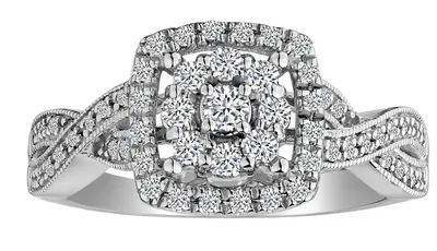 .50 Carat Diamond Infinity Engagement Ring, 10kt White Gold.......................NOW