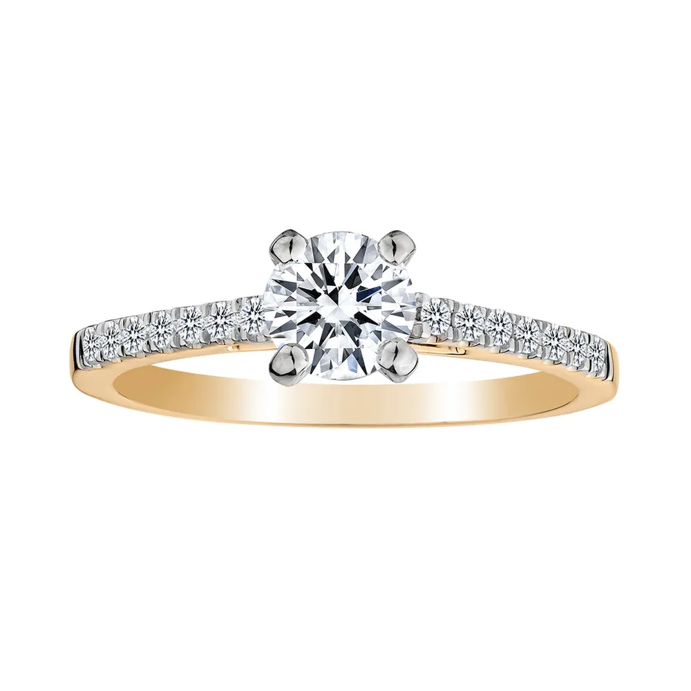 .87 Carat of Diamonds Engagement Ring, 14kt Two Tone.......................NOW