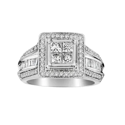 1.00 Carat Diamond Princess Ring, 10kt White Gold….....................NOW