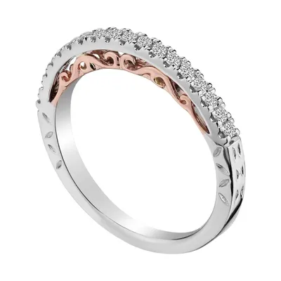 .25 Carat "Designer" Diamond Band Ring, 14kt White & Rose Gold......................NOW