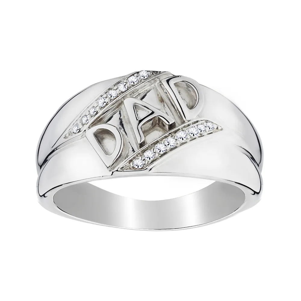 .10 Carat of Diamonds "Dad" Gentleman's Ring, Silver.…....................NOW