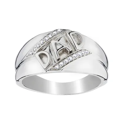 .10 CARAT DIAMOND "DAD" RING, SILVER…....................NOW