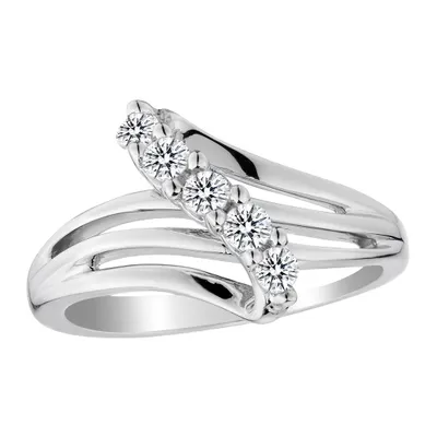 White Sapphire "Journey of Love" Ring, Sterling Silver......................NOW