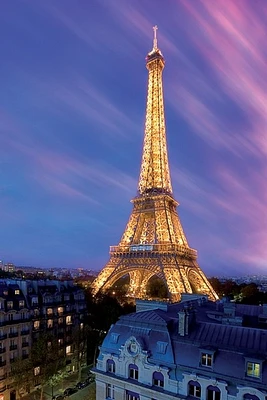 Paris - Eiffel Tower At Dusk  