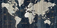 Portfolio WA - Old World Map Blue