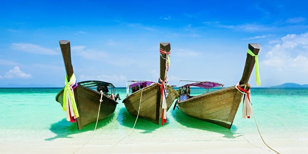 Peppe Vipin - Wooden Boats on Tropical Beach