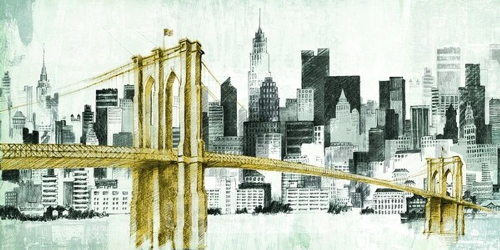 Avery Tillmon - New York Skyline I Yellow Bridge