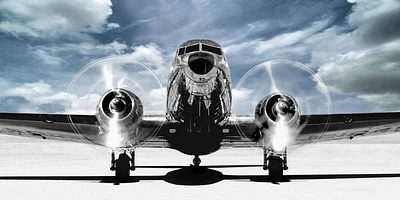 Gasoline Images - Airplane taking off a blue sky