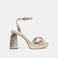 Pacie Heel Platinum Distressed Leather