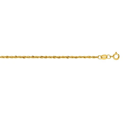 10kt Yellow Gold Inch 1.5mm Semi-Solid Rope Chain 012HSR- | Hannoush Jewelers