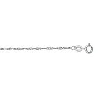 10k White Gold 7 Inch Diamond Cut Singapore Chain Bracelet 025WSNG-07 | Hannoush Jewelers