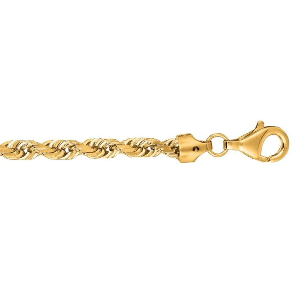 10K 22" Yellow Gold Shiny Solid Diamond Cut Royal Rope Chain with Lobster Clasp 035ROY-22 | Hannoush Jewelers