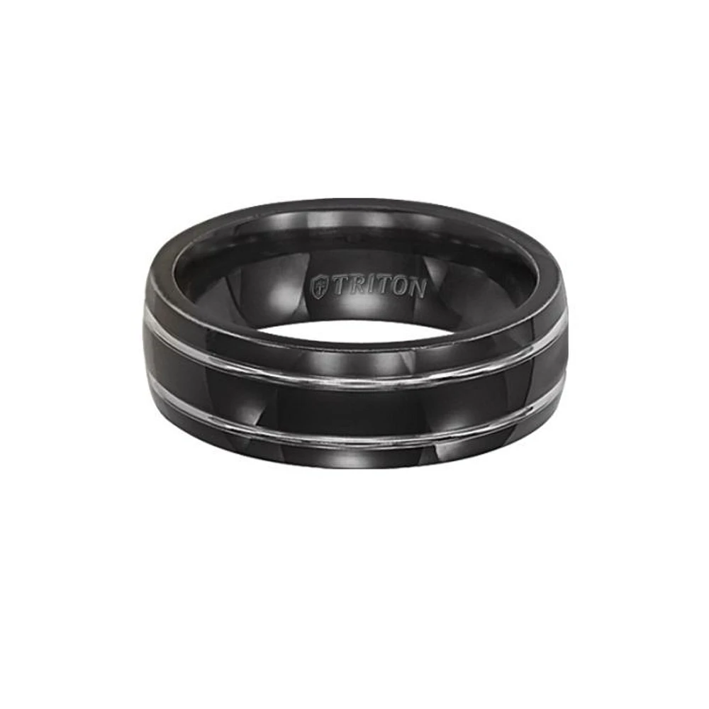 Triton Ladies 7mm Domed Black Titanium Comfort Fit Band 11-2028BT-L.00 | Hannoush Jewelers