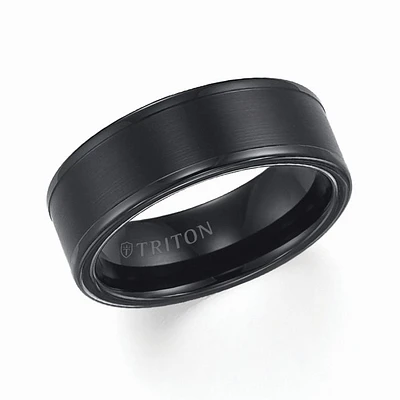 Triton Gents 8mm Black Tungsten Carbide Comfort Fit Band 11-2118BC-G.01 | Hannoush Jewelers