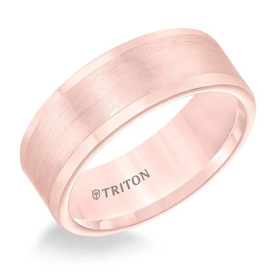 Triton Gents 8mm Rose Tungsten Carbide Comfort Fit Band 11-2118RC-G.00 | Hannoush Jewelers