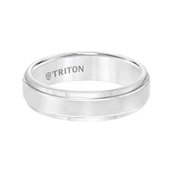 Triton Gents 6mm White Tungsten Carbide Comfort Fit Band 11-2133HC-G.00 | Hannoush Jewelers