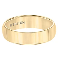 Triton Gents 6mm Domed Yellow Tungsten Carbide Comfort Fit Band 11-2134YC-G.00 | Hannoush Jewelers