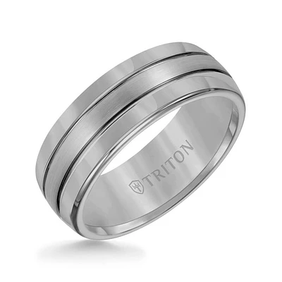 Triton Gents 8mm Tungsten Carbide Comfort Fit Band 11-2926C-G.00 | Hannoush Jewelers