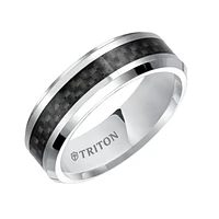 Triton Gents 7mm Cobalt with Black Carbon Fiber Inlay Comfort Fit Band 11-3357Q-G.01 | Hannoush Jewelers