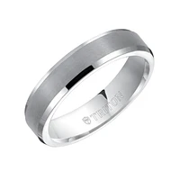 Triton Gents 5mm White Tungsten Flat Comfort Fit Band 11-3617HC5-G.00 | Hannoush Jewelers