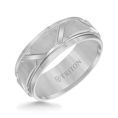 Triton Gents 8mm Tungsten Carbide Comfort Fit Band 11-4126C-G.00 | Hannoush Jewelers