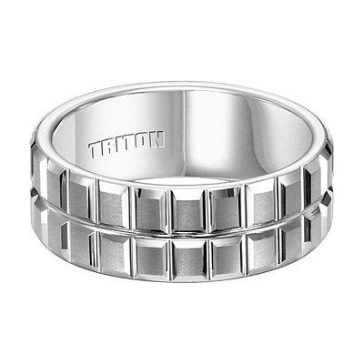 Triton Ladies 8mm White Tungsten Carbide Comfort Fit Band 11-4423HC-L.00 | Hannoush Jewelers