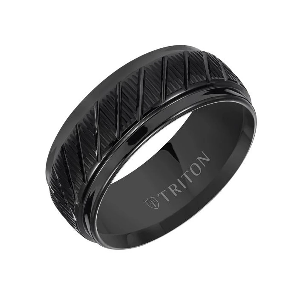 Triton Gents 9mm Black Tungsten Carbide Comfort Fit Band 11-4654BC-G.00 | Hannoush Jewelers