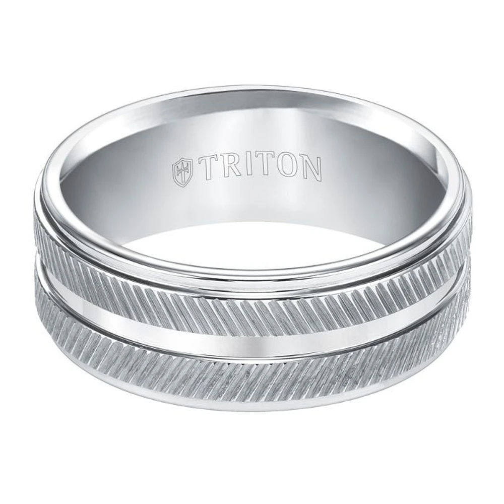 Triton Ladies 9mm White Tungsten Carbide Comfort Fit Band 11-4655HC-L.00 | Hannoush Jewelers