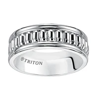 Triton Ladies 8mm White Tungsten Comfort Fit Band 11-4833HC-L.00 | Hannoush Jewelers