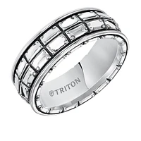 Triton Gents 8mm Sterling Silver Comfort Fit Band 11-5274SV-G.00 | Hannoush Jewelers