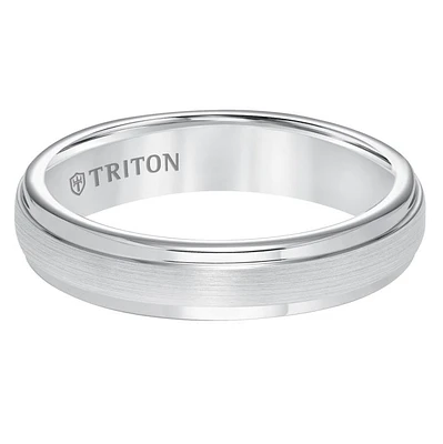 Triton Ladies 5mm White Tungsten Carbide Satin Finish Comfort Fit Band 11-5576HC5-L.00 | Hannoush Jewelers