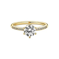 Clear Sparkling Crown Solitaire Ring 168289C01 | Hannoush Jewelers